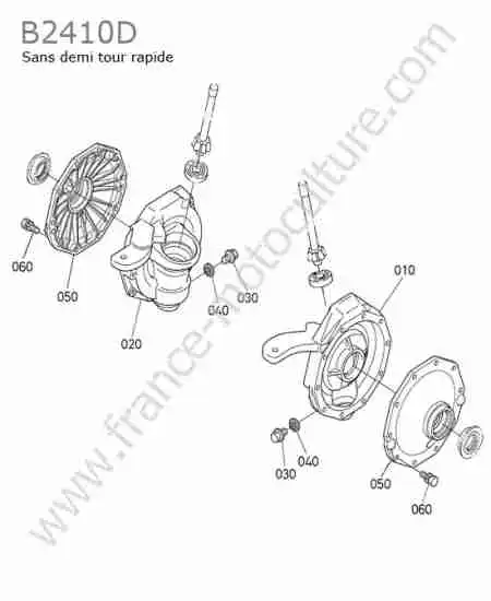 KUBOTA - B2410 : Carter reducteur avant (sans demi-tour)