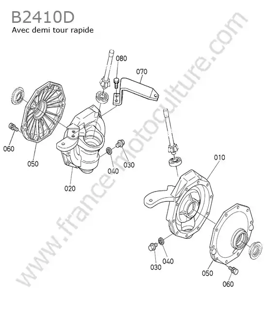 Carter reducteur avant (avec demi-tour) KUBOTA B2410