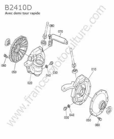 KUBOTA - B2410 : Carter reducteur avant (avec demi-tour)