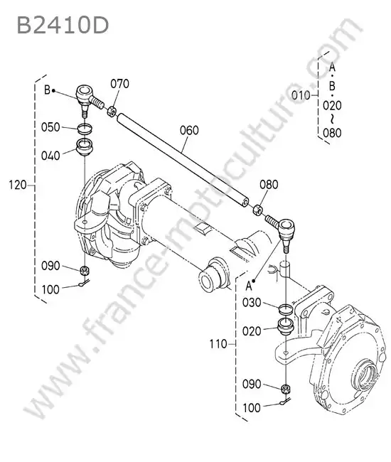 Barre direction KUBOTA B2410