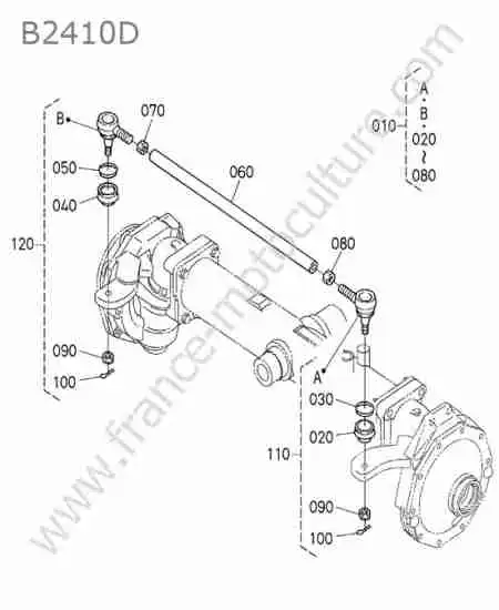 KUBOTA - B2410 : Barre direction