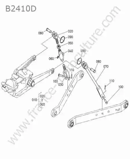 KUBOTA - B2410 : Reglage bras inferieur