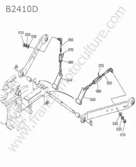 KUBOTA - B2410 : Ecartement bras inferieur