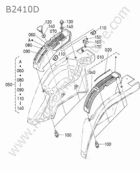 KUBOTA - B2410 : Console leviers
