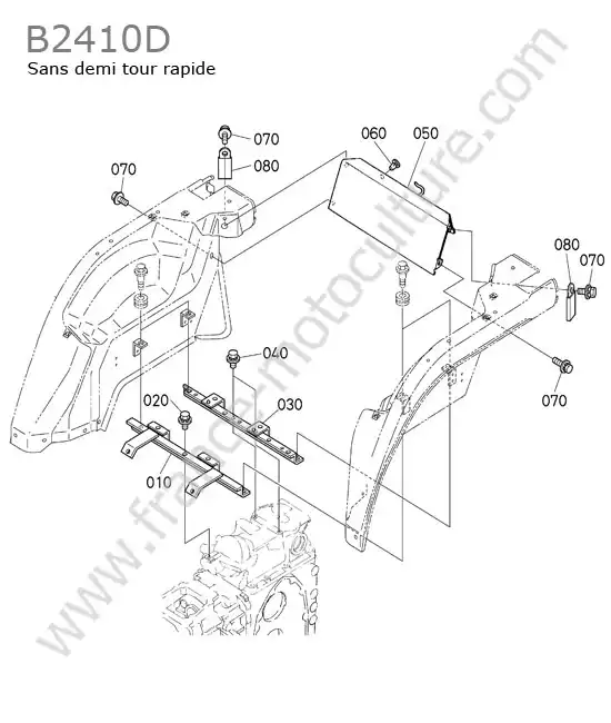 Support aile (sans demi-tour) KUBOTA B2410