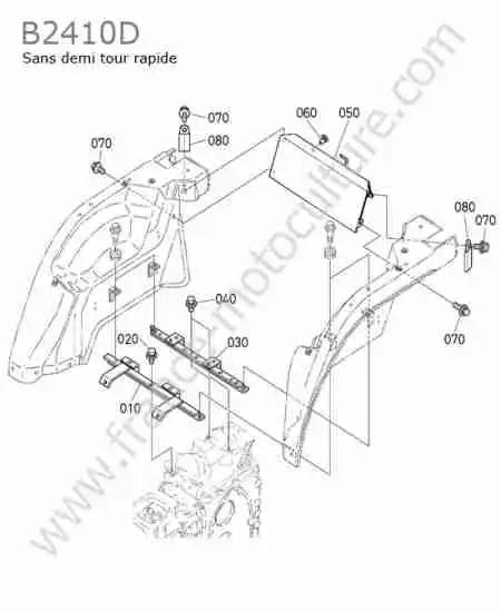 KUBOTA - B2410 : Support aile (sans demi-tour)