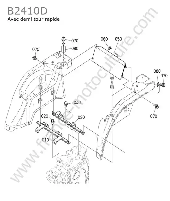 Support aile (avec demi-tour) KUBOTA B2410