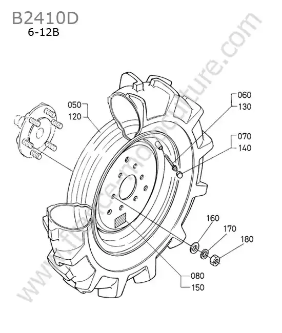 Roue avant 6-12b KUBOTA B2410