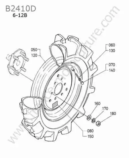KUBOTA - B2410 : Roue avant 6-12b