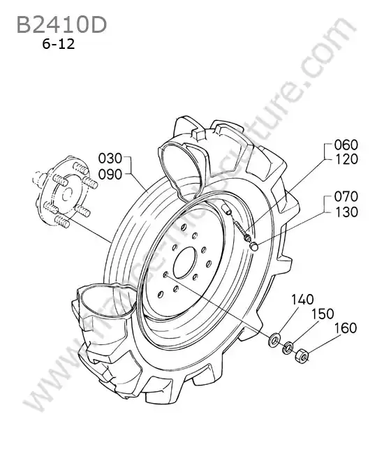 Roue avant 6-12 KUBOTA B2410