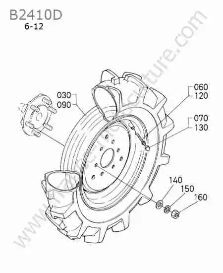 KUBOTA - B2410 : Roue avant 6-12