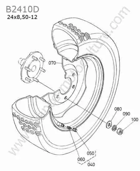 KUBOTA - B2410 : Roue avant 24x850-12