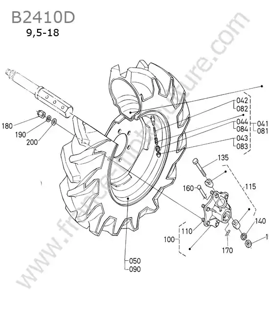 Roue arriere 95-18 KUBOTA B2410