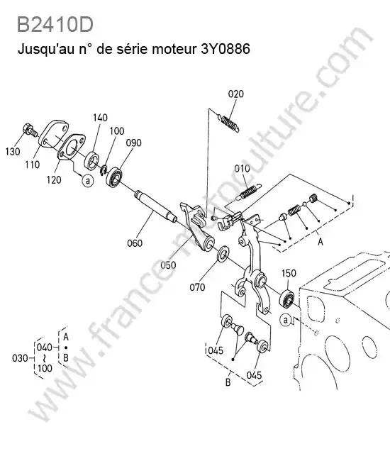 Regulateur regime < 3y0886 KUBOTA B2410