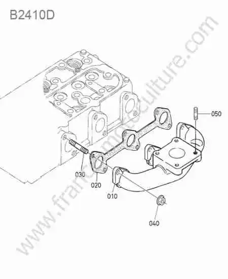 KUBOTA - B2410 : Collecteur echappement