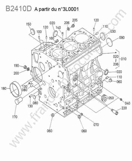 KUBOTA - B2410 : Bloc moteur 2