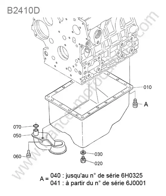 Carter huile KUBOTA B2410