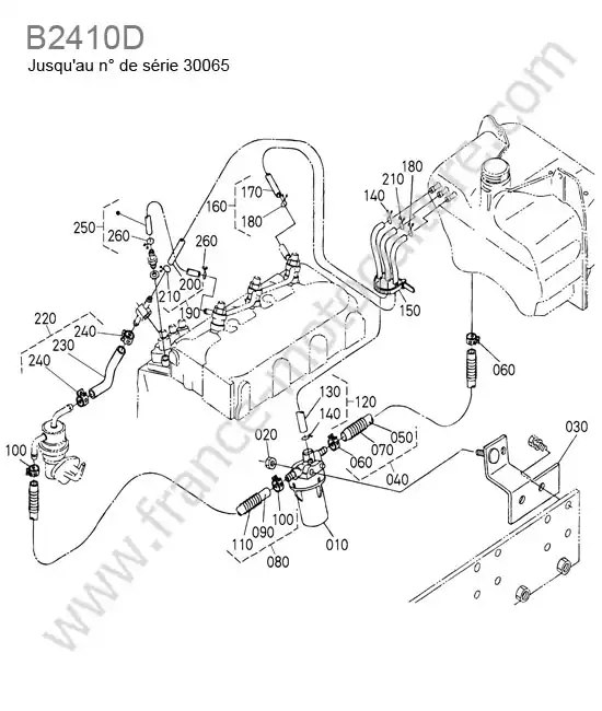 Tuyau carburant < 30065 KUBOTA B2410