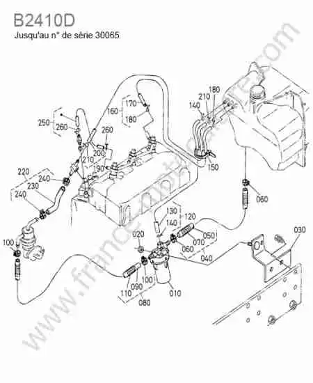 KUBOTA - B2410 : Tuyau carburant < 30065