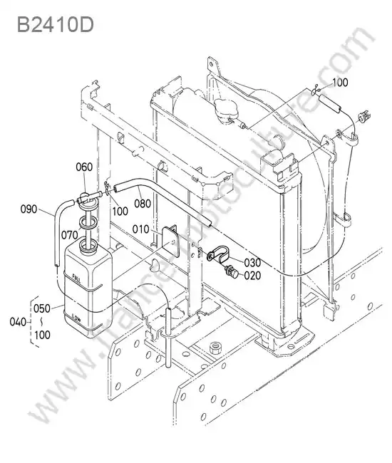 Reservoir radiateur KUBOTA B2410