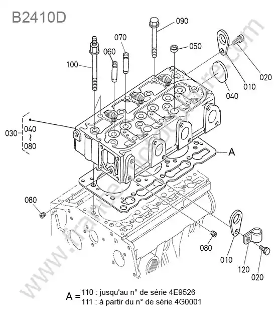 Culasse KUBOTA B2410