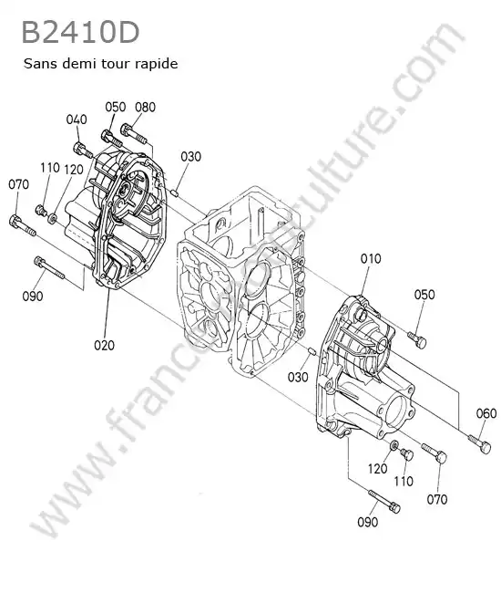 Carter pont arriere (sans demi-tour) KUBOTA B2410