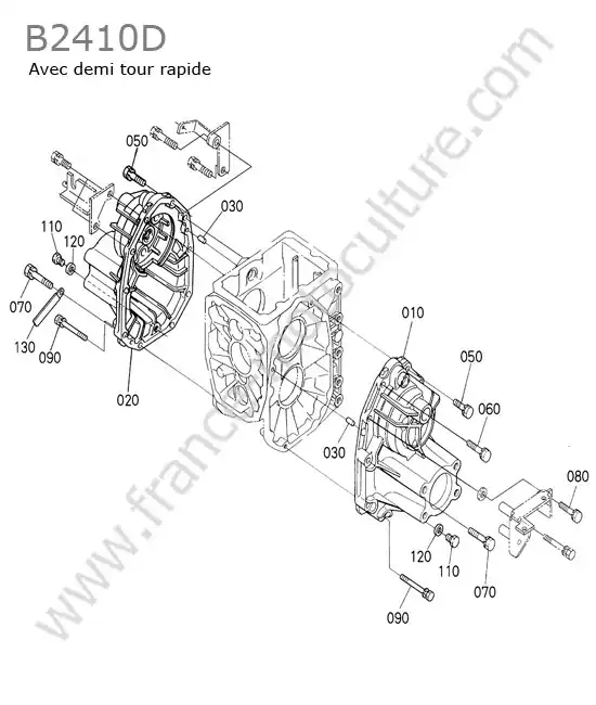 Carter pont arriere (avec demi-tour) KUBOTA B2410