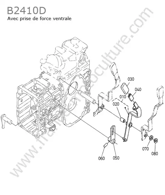 Levier gamme (pdf ventrale) KUBOTA B2410