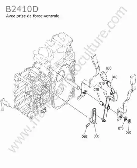 KUBOTA - B2410 : Levier gamme (pdf ventrale)