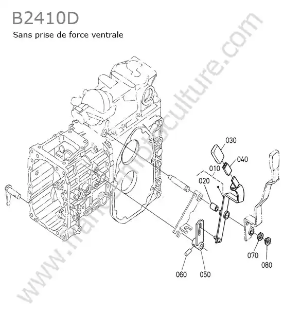 Levier gamme (sans pdf ventrale) KUBOTA B2410