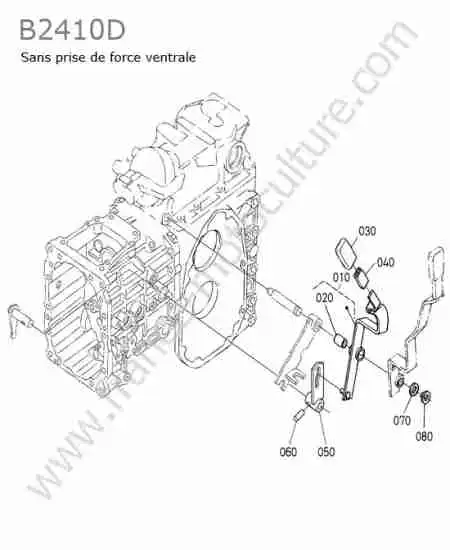 KUBOTA - B2410 : Levier gamme (sans pdf ventrale)