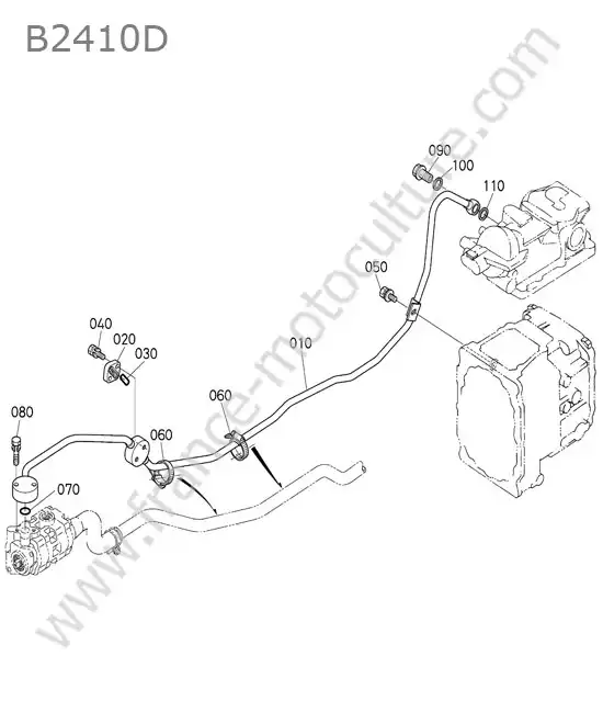 Circuit refoulement KUBOTA B2410