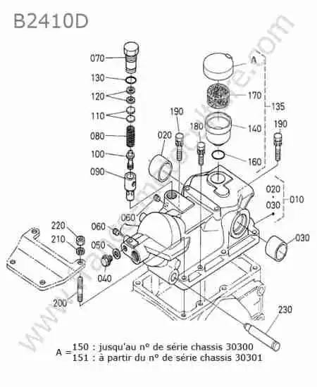 KUBOTA - B2410 : Culasse relevage