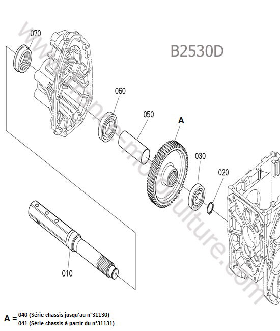 Essieu arriere droit KUBOTA B2530