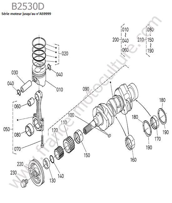 Pistons - vilebrequin 1 KUBOTA B2530