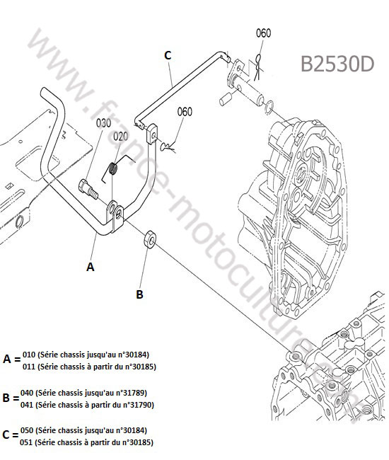 Pedale verouillage differentiel KUBOTA B2530