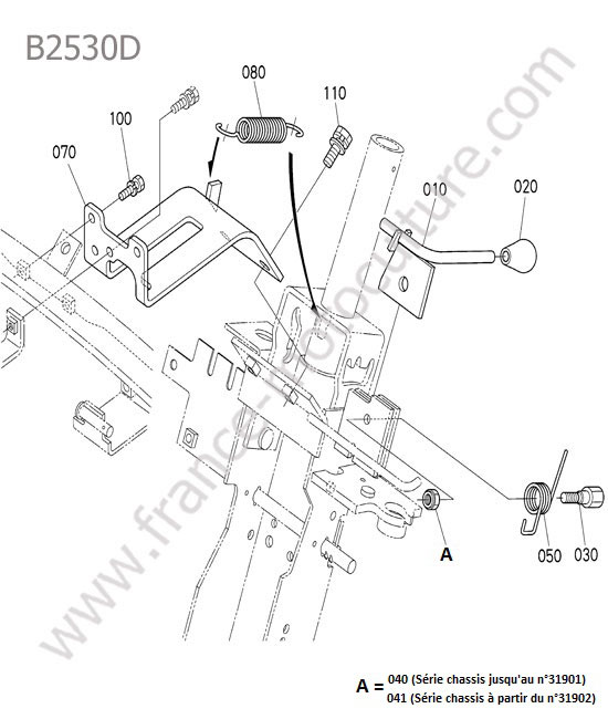 Levier inclinaison KUBOTA B2530