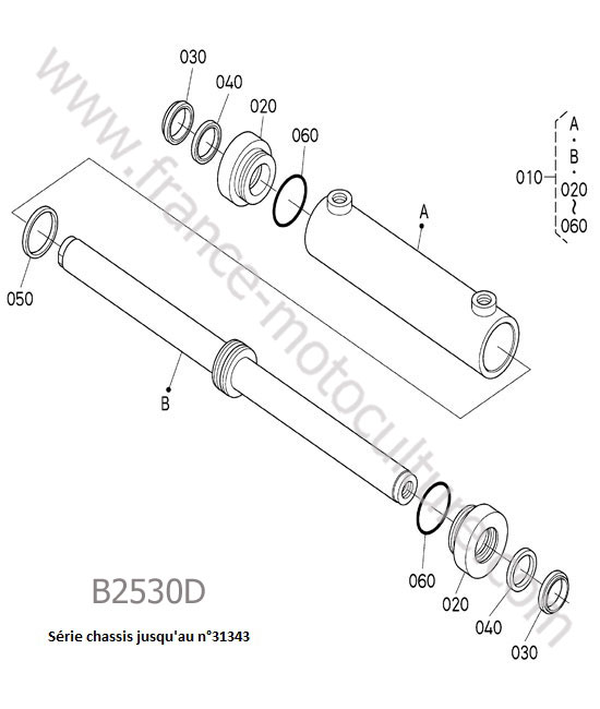 Verin de direction 1 - details KUBOTA B2530