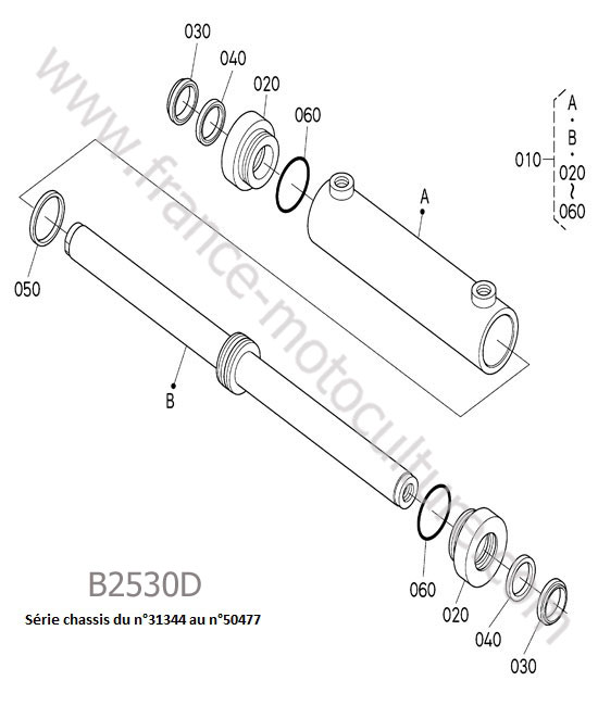 Verin de direction 2 - details KUBOTA B2530