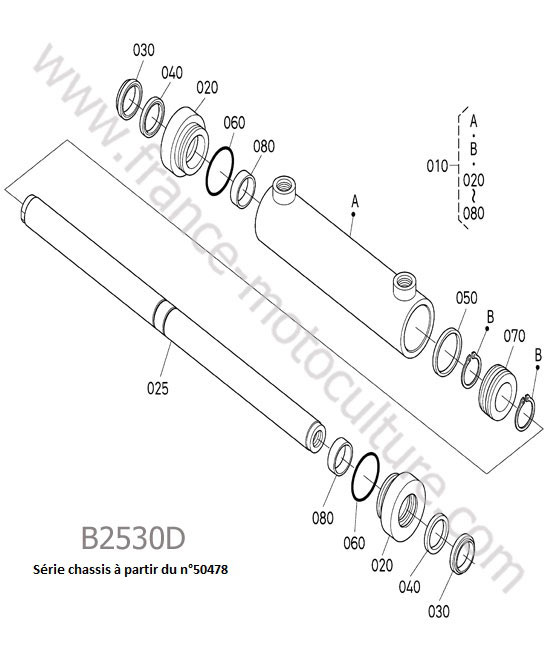 Verin de direction 3 - details KUBOTA B2530
