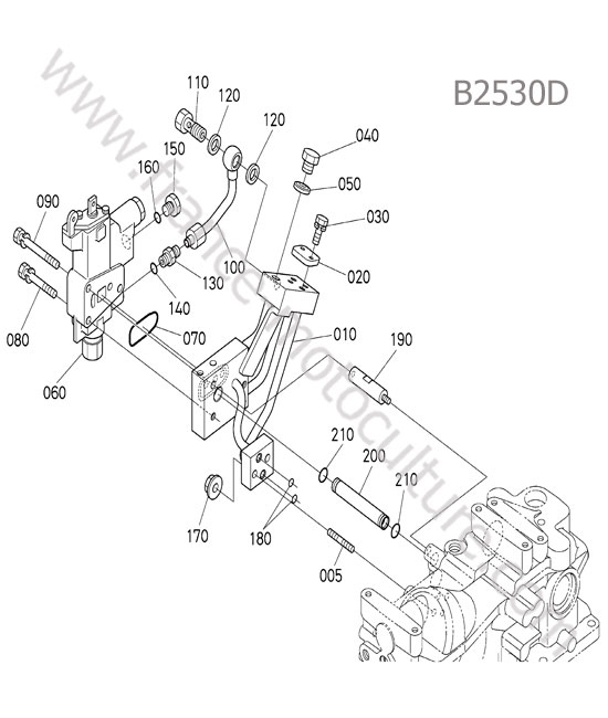 Controle distributeur auxiliaire KUBOTA B2530