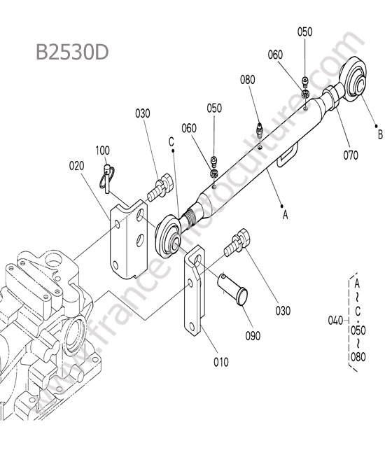 Barre 3 points KUBOTA B2530
