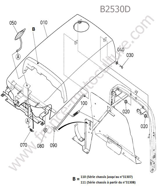 Capot moteur KUBOTA B2530