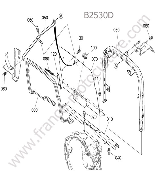 Support capot KUBOTA B2530