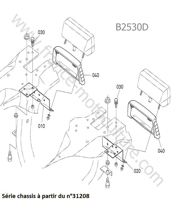 Couvercle arriere 2 KUBOTA B2530