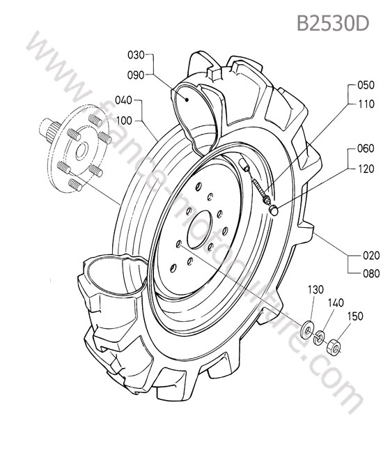 Roue avant 6-12b KUBOTA B2530