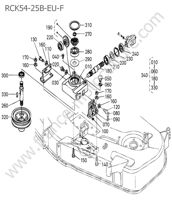RCK54 - renvoi angle KUBOTA B2530