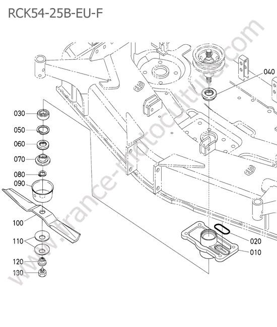 RCK54 - support poulie centrale KUBOTA B2530
