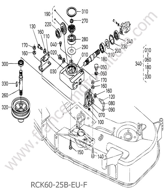 RCK60 - renvoi angle KUBOTA B2530