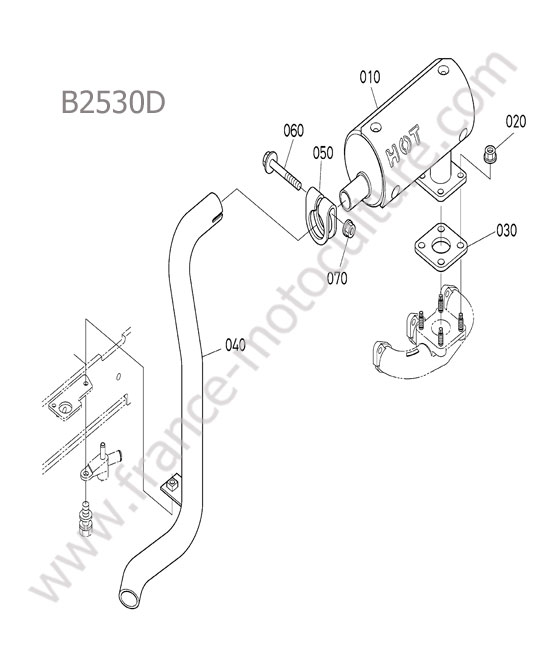 Silencieux KUBOTA B2530
